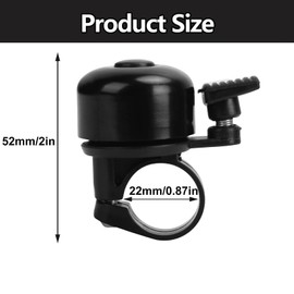 YHT Bike Bell with Crisp Loud Melodious Sound,Bicycle Bells for Road and Mountain Bike,Classic Bicycle Bell for Adults Kids（1 PC,Black)