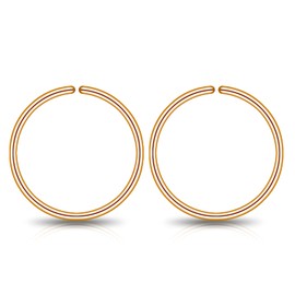 Small Gold Sterling Silver Huggie Hoop Earrings for Women Cartilage Nose Helix Tragus (Rose Gold, 7mm 24 gauge / 1 pair)