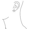 Goth Triple Spike Point Arrow Cubic Zirconia Jacket Stud Earrings
