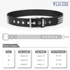 WERFORU Black Studded Punk Rock Rivet Belt for Women &