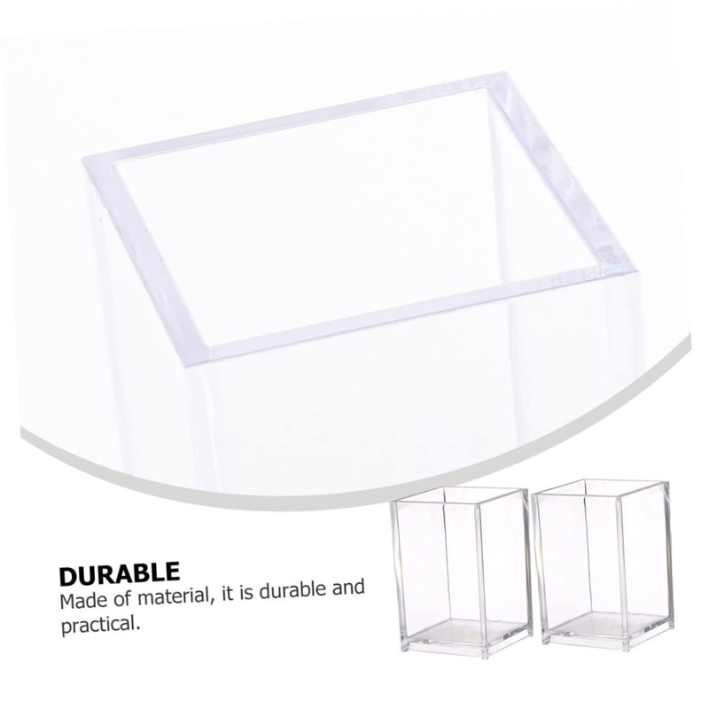 Operitacx 2pcs Box Acrylic Storage Clear Makeup Brush Organizer Clear