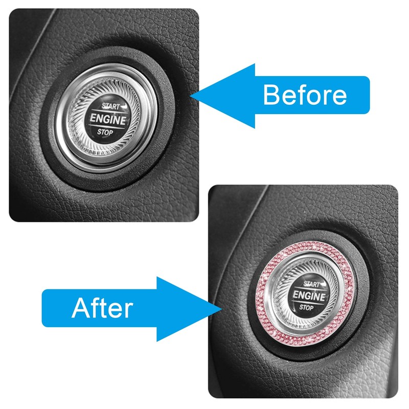WINKA Auto Key Ignition Button Key Knobs, Bling for Car