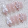 Angel Pink Handmade Nail Tips Satin Transparent Gloss - Point