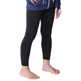 HEAZEL, 22 Colors and Patters, Kids Rash Guard Leggings, Sizes 80 to 150, Spats, Amphibious, UV Protection, UPF 50+, black