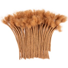 Teresa 6 Inch 0.4cm Width Loc Extension Human Hair #30 Brown Color 10 Strands Full Hand-made Permanent Locs Extensions Can Be Dyed and Bleached for Men/Women/Kids Real Dreadlock Extensions Human Hair