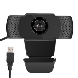 Webcam 1080p Black Computer Office Camera Builtin Microphone Free Drive USB X22