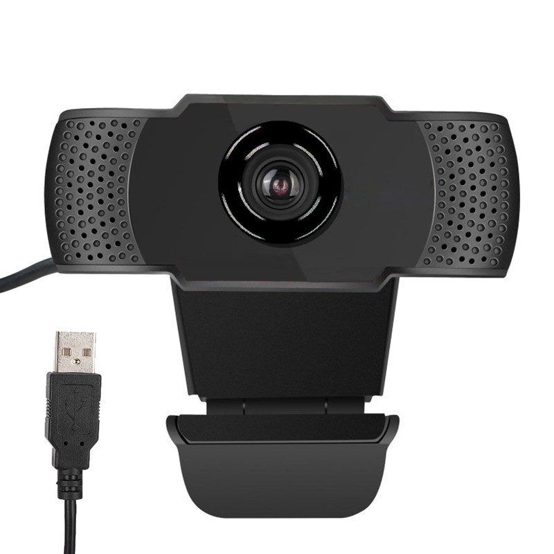Webcam 1080p Black Computer Office Camera Builtin Microphone Free Drive