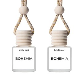 Bright Spot Car Air Freshener - Air Freshener for Car, Premium Car Hanging Air Freshener, Long-Lasting Fragrance for Auto and Home, 2 Bottles (Bohemia - Leather, Sandalwood, Cedarwood, Musk)
