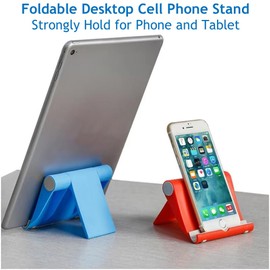 Cell Phone Stand for Desk, Foldable Cell Phone Holder Mobile Stand Phone Dock, Multi-Angle Universal Adjustable Tablet Stand Holder Compatible with Most Cell Phone and Tablet for Desk (Purple)