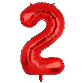 40 Inch 2 Red Number Balloons Mylar Foil Helium Digital Balloons Baby Shower 2st Birthday Party Decor Supplies…