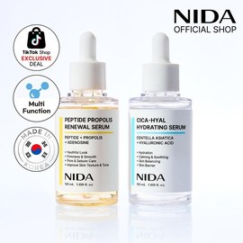 NIDA Hydrating Renewal Serum(s) CICA Hyaluronic acid Peptide Propolis Dry Skin Wrinkles - Option: [1+1] Serum Duo (Hydration & Wrinkle)