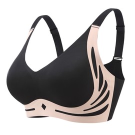 Bras for Women No Underwire Comfortable Lightweight Wireless Seamless Full Coverage Everyday Bras,Black,XL