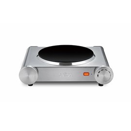 Salton Single Stainless Steel Infrared Portable Electric Cooktop, 7.4 inch