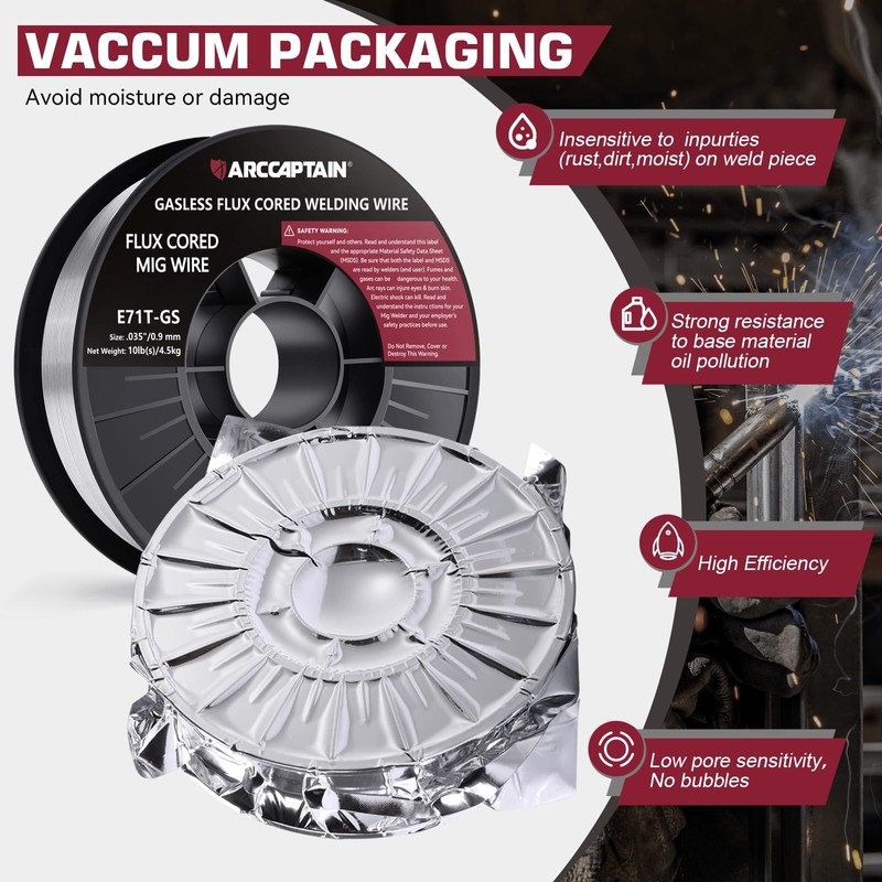 ARCCAPTAIN Flux Core Welding Wire .035, E71T-GS 035" Flux Core