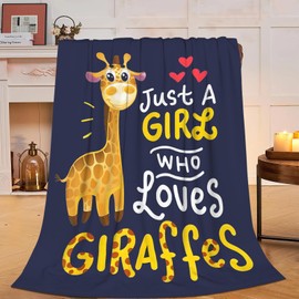 Giraffe Blanket Super Cozy Soft Throw Blanket Warm Plush Fluffy Juts a Girl Who Loves Giraffe Stuff Fleece Flannel Gifts Blankets for Women Girls Boys Adults 50"X40"