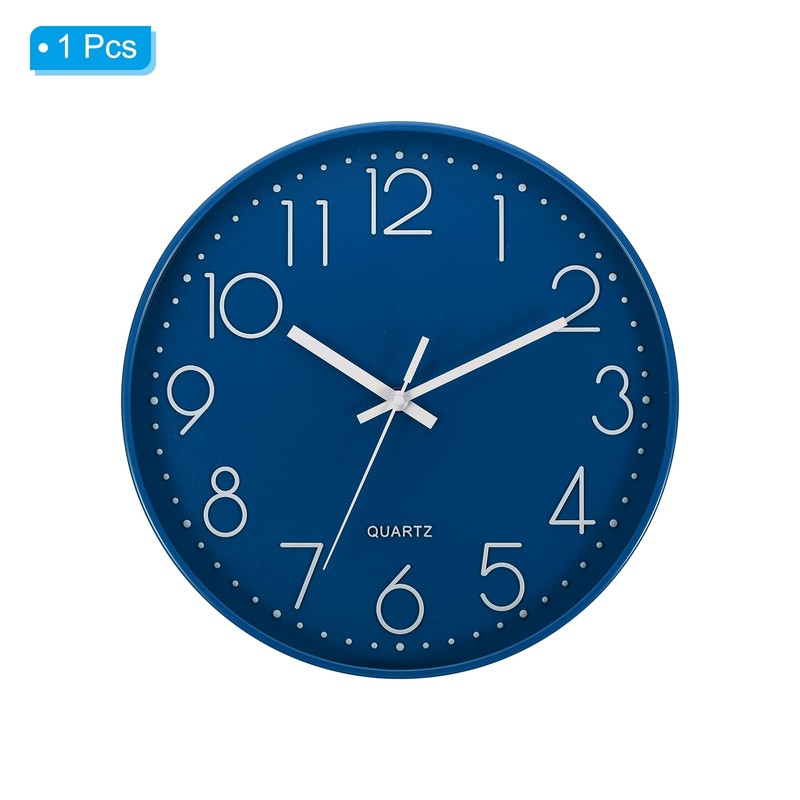 PATIKIL 12 Inch Wall Clock, Battery Operated Silent Non-Ticking Round