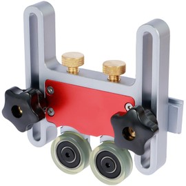 XL Bearing Stock Roller Aluminum Alloy Woodworking Stock Roller Guide Adjustable Featherboard Table Saw Jig Guide Roller with Sliding and T-Slot Bolt for Saw Table Sliding Table Saw BPEOIPY(silver)