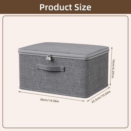 ACESOME Storage Box With Combination Lock, Collapsible Storage Box with Lid, Cationic Fabric Closet Storage Box, Wardrobe Storage for Clothes, Jeans,T-shirts, Quilts, Sweater (38 x 25.5 x 16 cm)