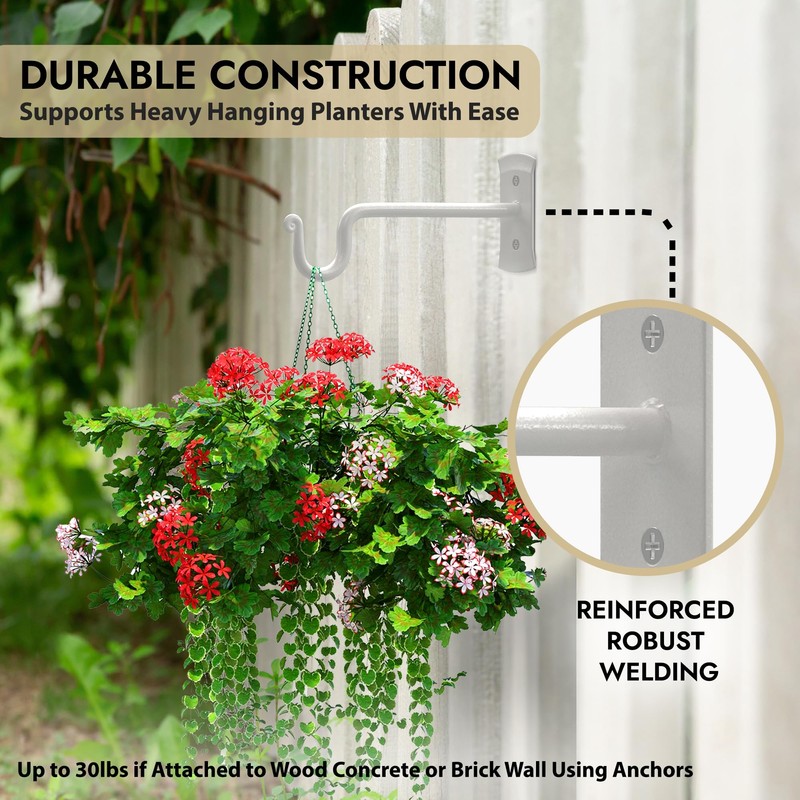 RTZEN Plant Hangers Outdoor or Indoor - Wrought Iron Metal