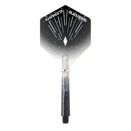 Unicorn Dart Shafts and Flights Set | Gripper 4 Elements Icestorm Combo Pack | Durable Polycarbonate | Two-Tone Black Gradient with Infused Specks | Long 41mm | 3 Stems and Flights
