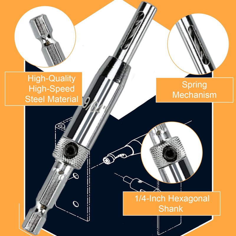 3 Pcs Upgrade Hinge Drill Bit Set Bring 1 Wrench,