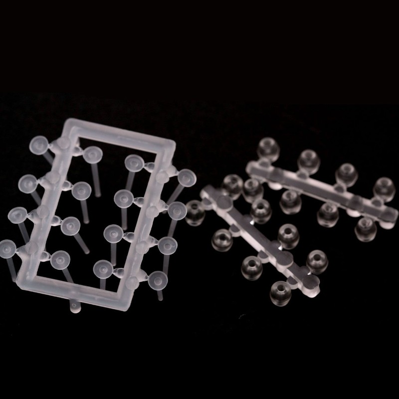 Clear Earrings, Flat Type, 18G, with Catch, Disposable, Translucent, Polypropylene,