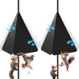 Otoolling 2 Pack Metal Squirrel Baffle for Bird Feeder Pole Upgraded Outside Keep Squirrel Off Feeder Proof for Outdoor Raccoon Stopper, 10 Inch Diameter, Black