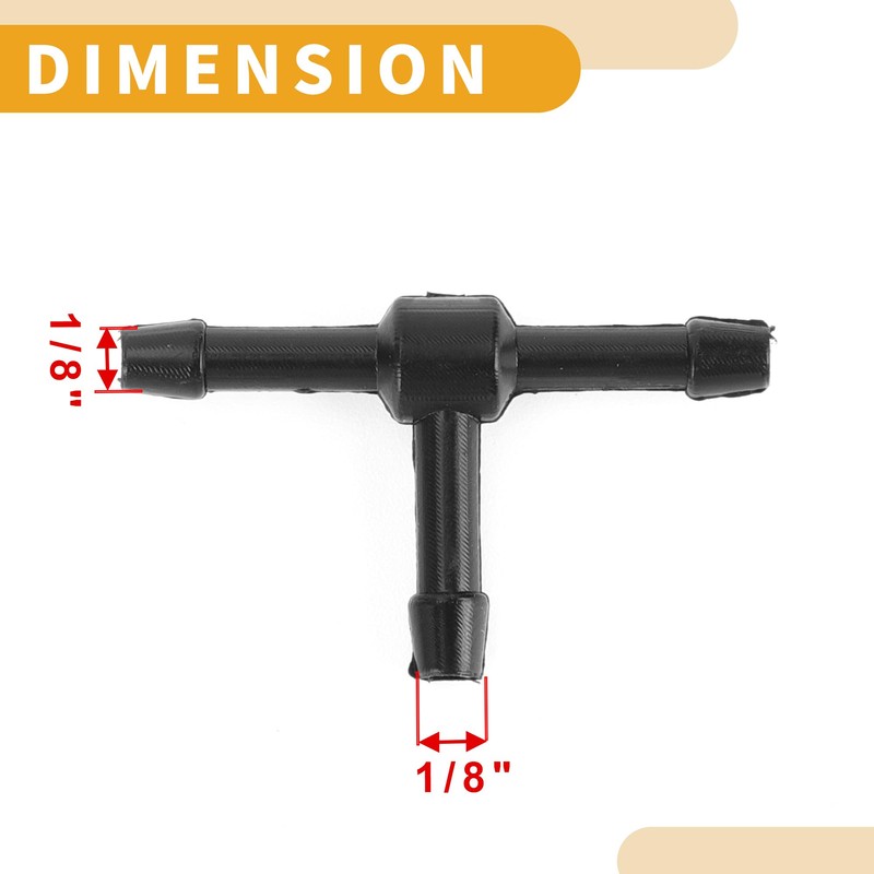Partuto Vacuum Tubing Connector for Car Hose Tee Connector Nylon
