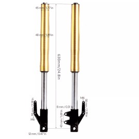 Unbranded 630mm 45/48mm Front Forks 12mm for Dirt Mini Scotoer MX500 Bike SSR 110 50CC