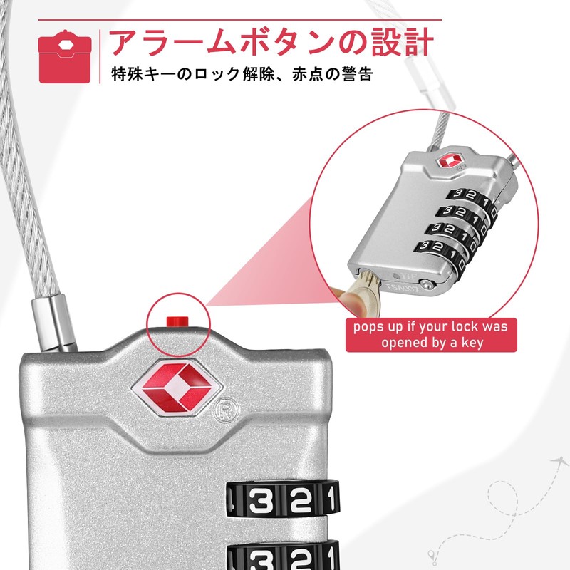NAGE Padlock, 4 Digit Tsa Lock, Small Dial Lock, PIN
