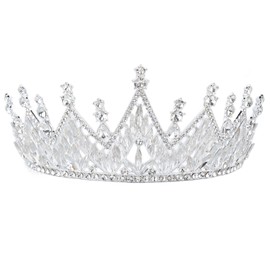 Women Wedding Crown Exquisite Rhinestone Bride Crown Hair Accessories for Prom Party Silver