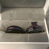 SHELOVES Black Plated Couples Women Purple Wedding Rings Sets His