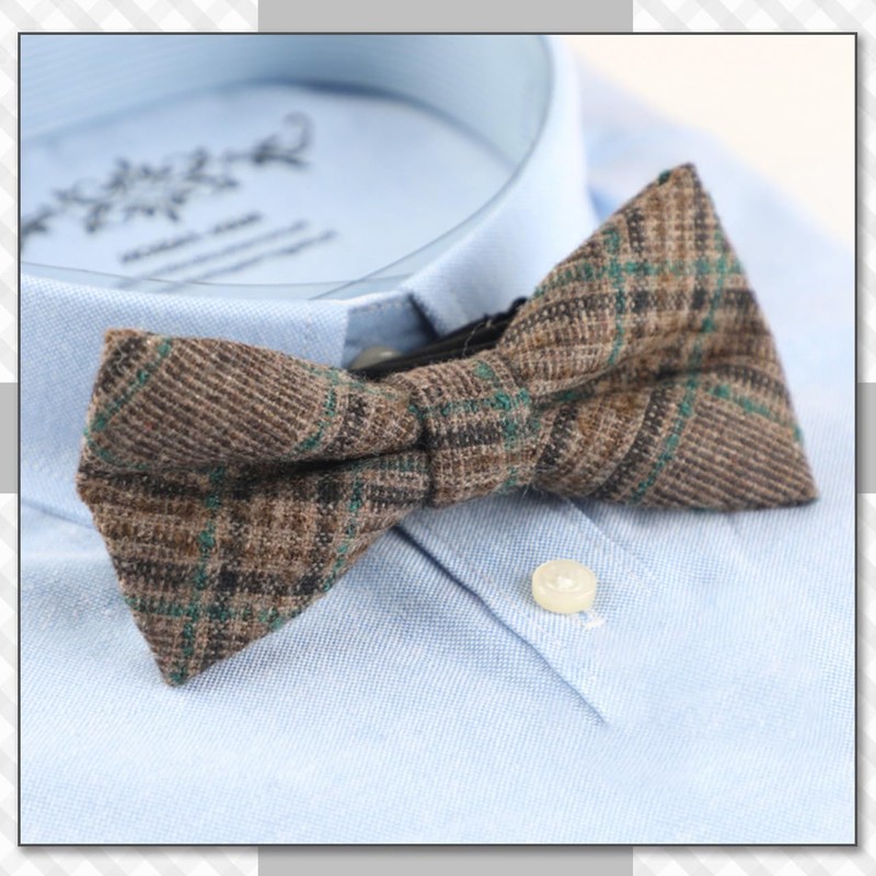 Chrome Crane NR009 Men's Bowtie, Bowtie, Wool, Checked, Stylish, Business