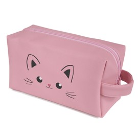 KINSTON Animal Toiletry Bag Travel Cosmetic Bag with Wrist Large Capacity, pink, Synthetic