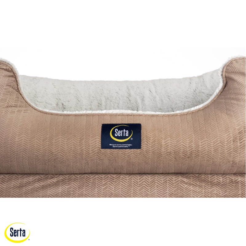 Serta Orthopedic Cuddler Dog Bed for Pets – Chocolate Brown