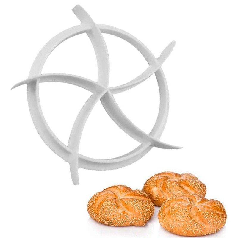 Fdit 2PCS Plastic Pastry Cutter Baking Bread Rolls Mold Dough