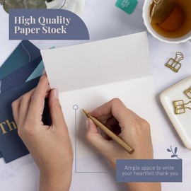 Rileys & Co Thank You Cards with Matching Envelopes | 50-Count, Gold Foil - Blank Note Cards, Perfect for Wedding, Business, Gift Cards, Graduation, Baby Shower, Funeral (Navy Blue)