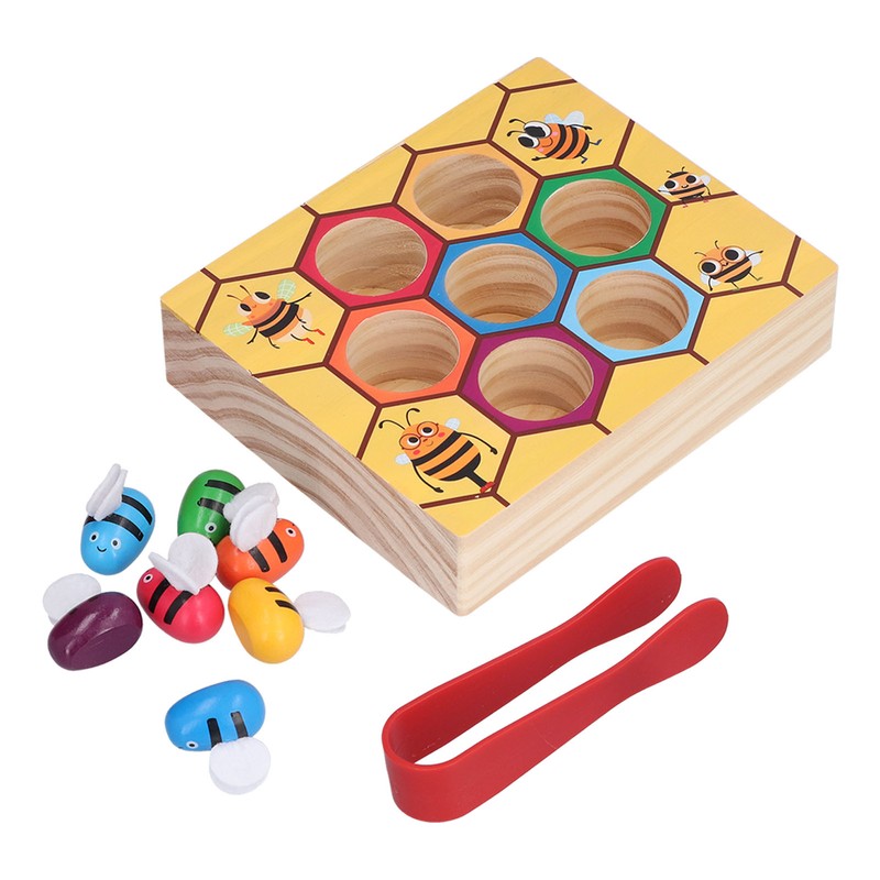 Clamp Bee Matching Game Toys Early Educational Learning Fine Motor