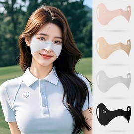 Women's Summer Cooling Half Sports Mask for Golf, Running, Tennis, Sun Protection Tennis Beige