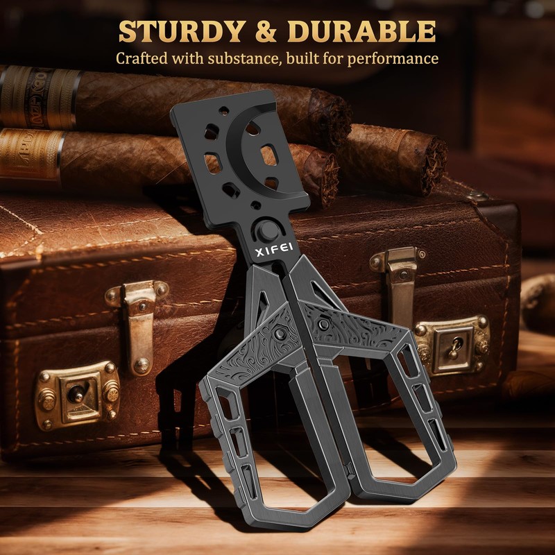 XIFEI Cigar Cutter, Stainless Steel Double Blade Guillotine Straight Cut