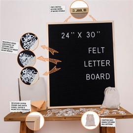 Large Felt Letter Board 24x30 Inch with 6 Sets of Letters