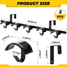 Zonon 2 Pack Horse Tack Bridle Hooks 10 Count Long Metal Horse Bridle Rack Detachable Stall Hanger for Tack Harness Halter Blanket Saddle Storage Stall Fence Barn Room Supplies