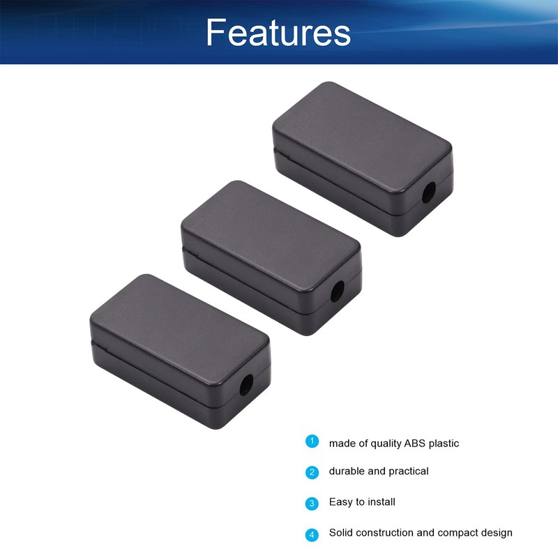 Heyiarbeit 10Pcs 1.89"x1.02"x0.61" ABS Black Dustproof Electronic Junction Box Enclosure