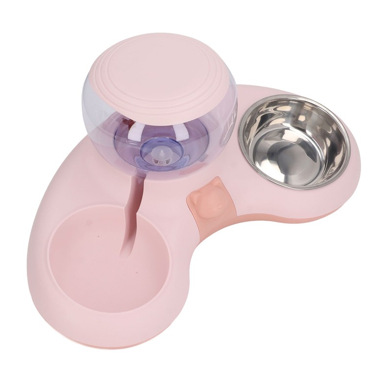 Double Cat Bowls Pet Food and Water Bowl Set Tilted