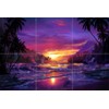 Ceramic Backsplash Tile Mural Beach Scene Seaside Ocean Kitchen/Bathroom/Shower -