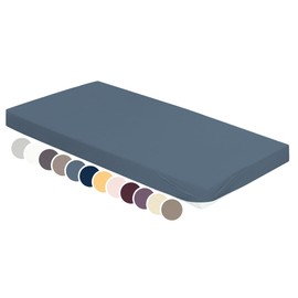 liebling Jersey Elasthan Spannbetttuch 90 x 200-100 x 220 cm, Spannbettlaken aus 95% Baumwolle, 5% Elasthan für Matratzen bis 30 cm Höhe, Rundum Gummizug, Ökotex, waschbar 60 Grad, Jeans