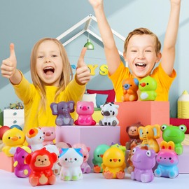 KissFuture Party Favors for Kids 24PCS Animal Squishy Toys,Goodie Bag Stuffers for Kids,Pinata Stuffers,Birthday Gifts for Boys & Girls,Treasure Chest Prizes,Classroom Prizes