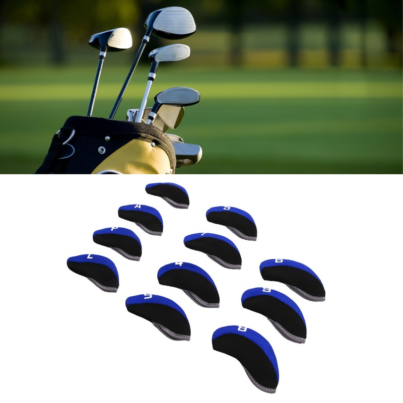 11PCS Golf Club Headcover Set Neoprene Numbered Golf Club Head