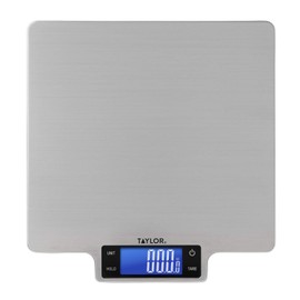 Taylor 22lb Ultra-Precise Digital Stainless Steel Household Kitchen Scale, One, Silver