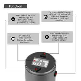 ATOMUS Cordless Tattoo Power Supply, Wireless Tattoo Battery Pack RCA Connector USB Rechargeable 1600mAh Battery Capacity OLED Display for Tattoo Pen Rotary Tattoo Machine